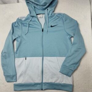 Nike Hoodie Mens Medium Blue Full Zip Therma-FIT Pullover Hooded Tech CU6231